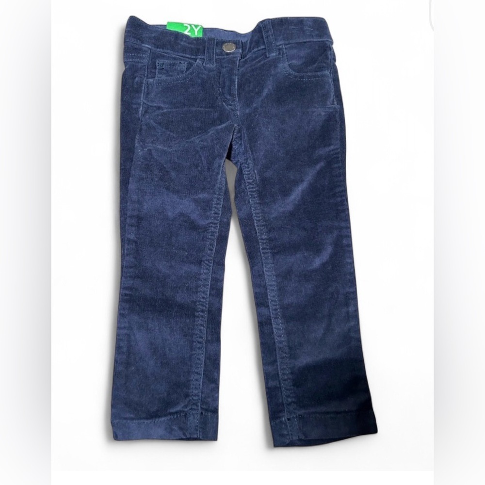 NWT United Colors of Benetton Classic Navy Kids Corduroy Trousers Size 2 Years